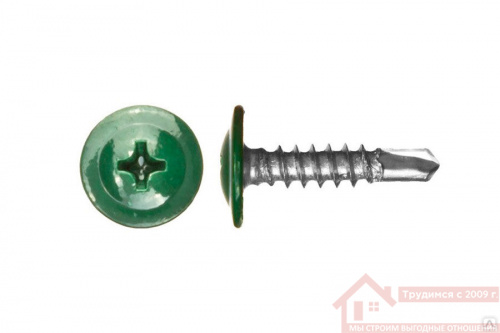 Саморез с прессшайбой острые 4,2*19 RAL 6005 (1000 шт.) купить в саранске